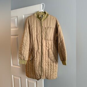 Women’s Nike Sportswear Therma-FIT Tech Pack Long Jacket, Beige Sz M